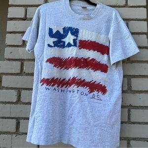 Vintage Washington DC Flag Patriotic Single Stitch T-shirt - Size Medium